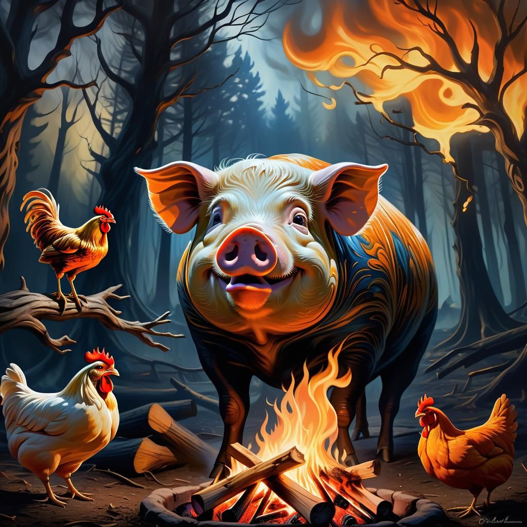 Surreal Roasted Hybrid in Mystical Forest