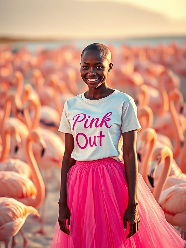 Pink Tulle and Flamingos: A Photorealistic Portrait
