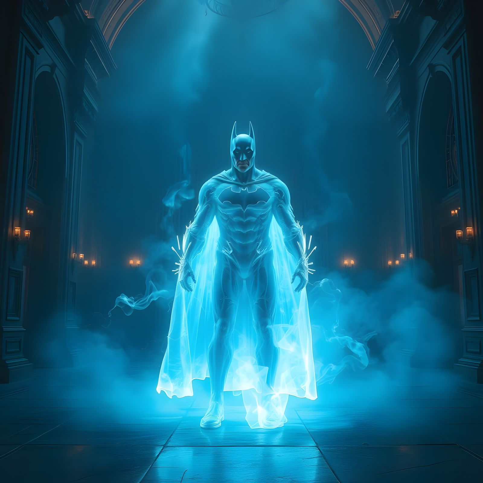 Ethereal Ghostly Batman in Grand Mystical Room