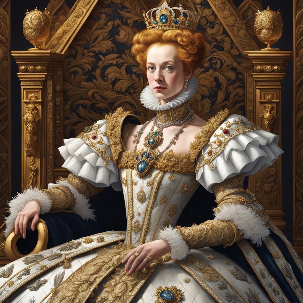 Queen Elizabeth I Portrait in Elizabethan Dress
