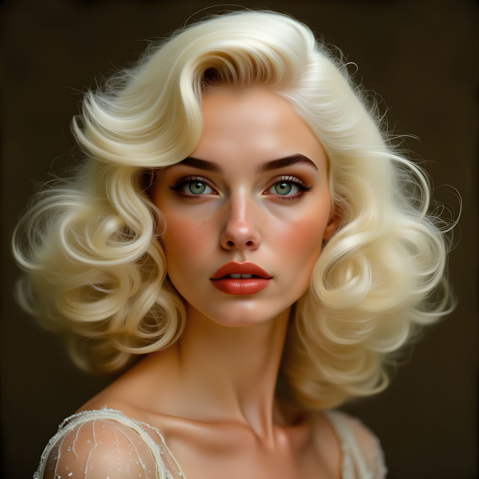 Platinum Blonde Beauty Portrait in Hollywood Glamour