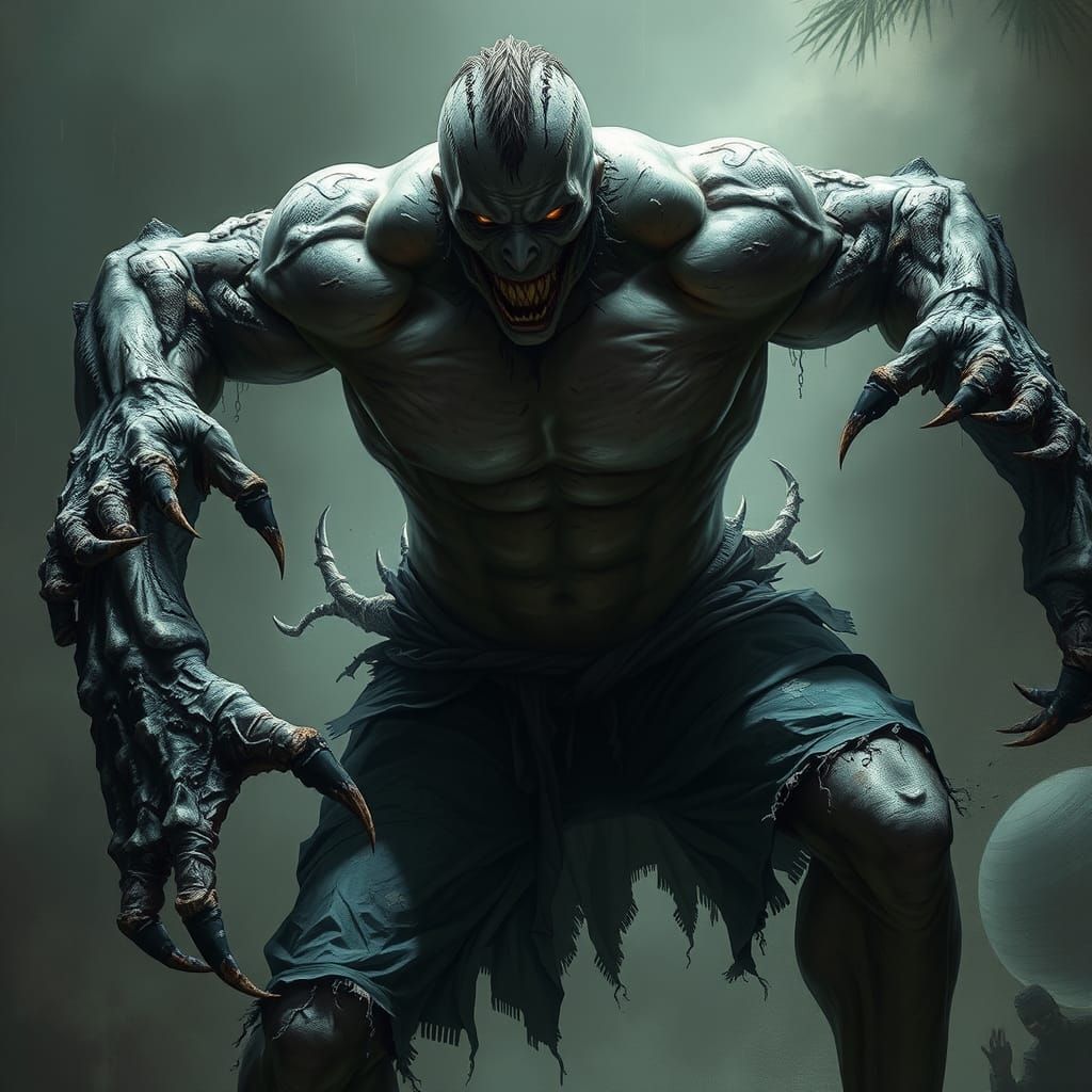 "A man turned into a creepy Powerfull Monstar"