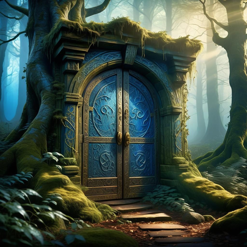 Magical Door to Mystical Forest, Fantasy Concept Art