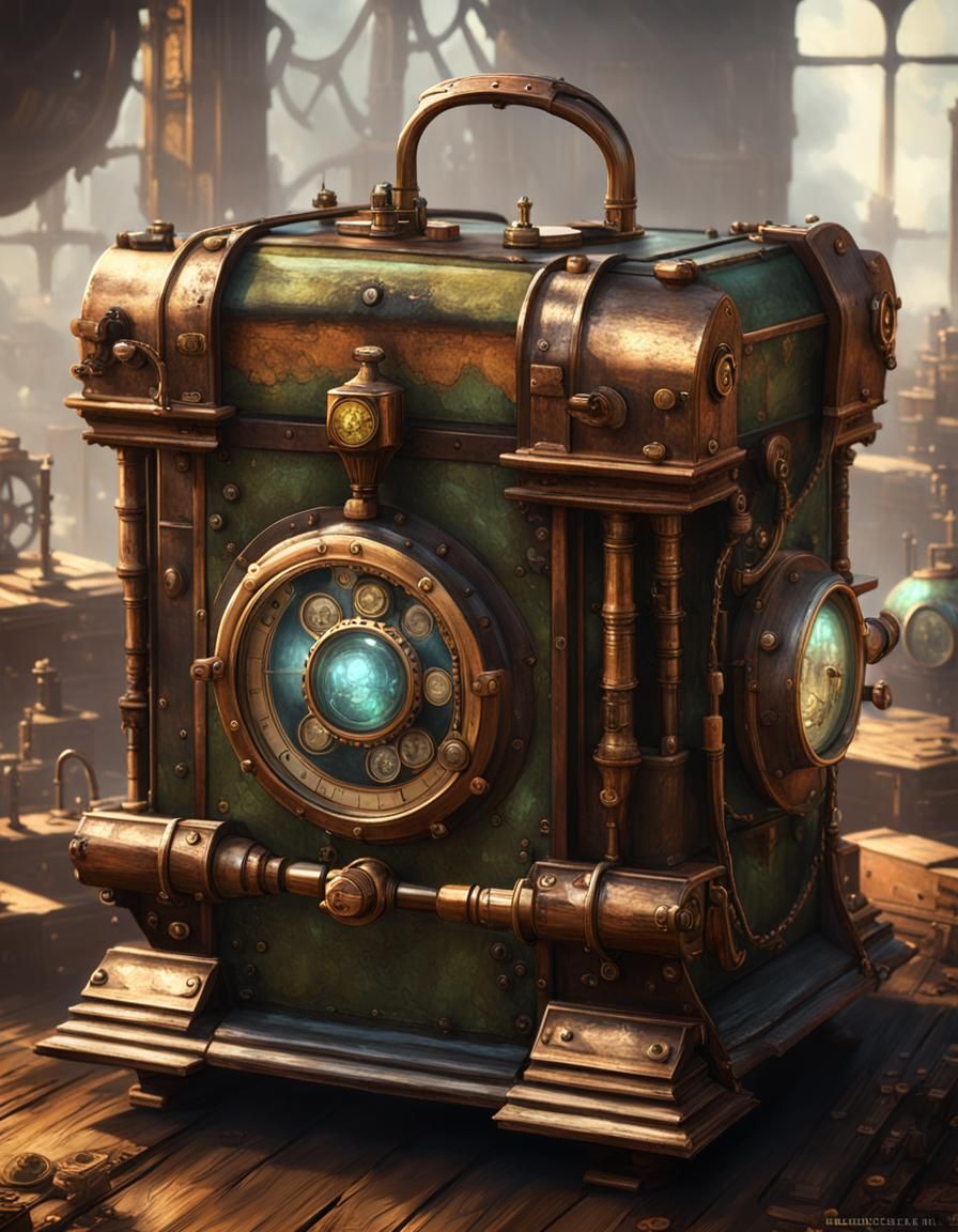 Steampunk Magic Box in Neo-Victorian Style