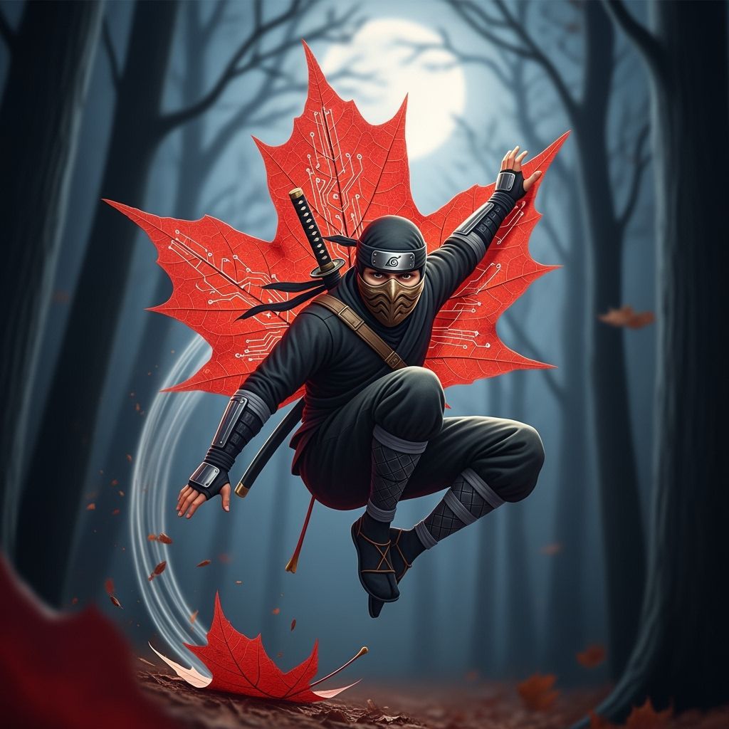 Maple Leaf Ninja Digital Illustration