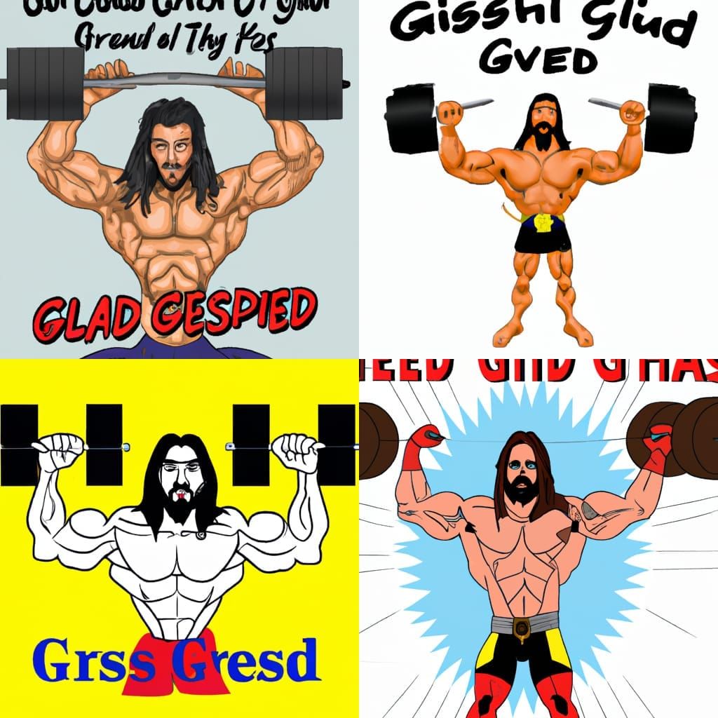 Jesus Christ as a Giga Chad Weightlifter