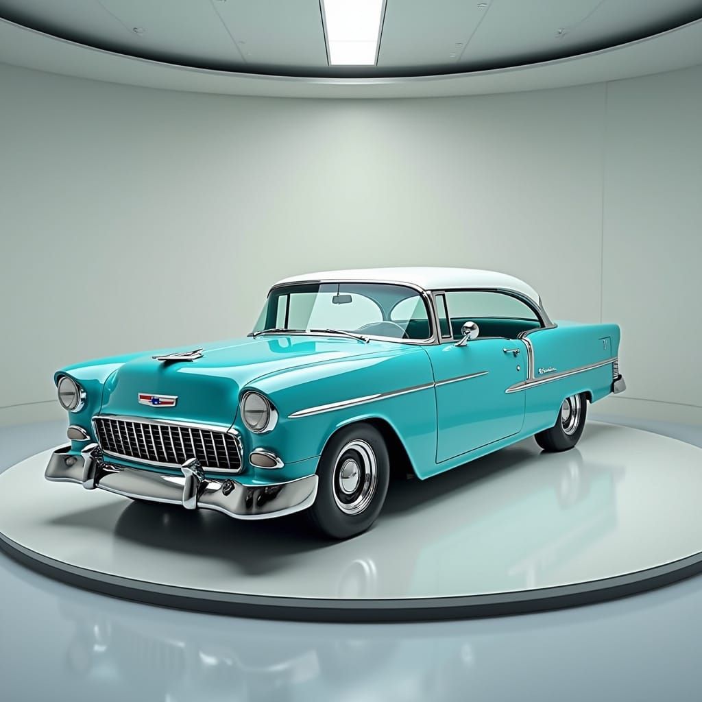 1955 Chevy Bel Air in Vibrant Tiffany Blue