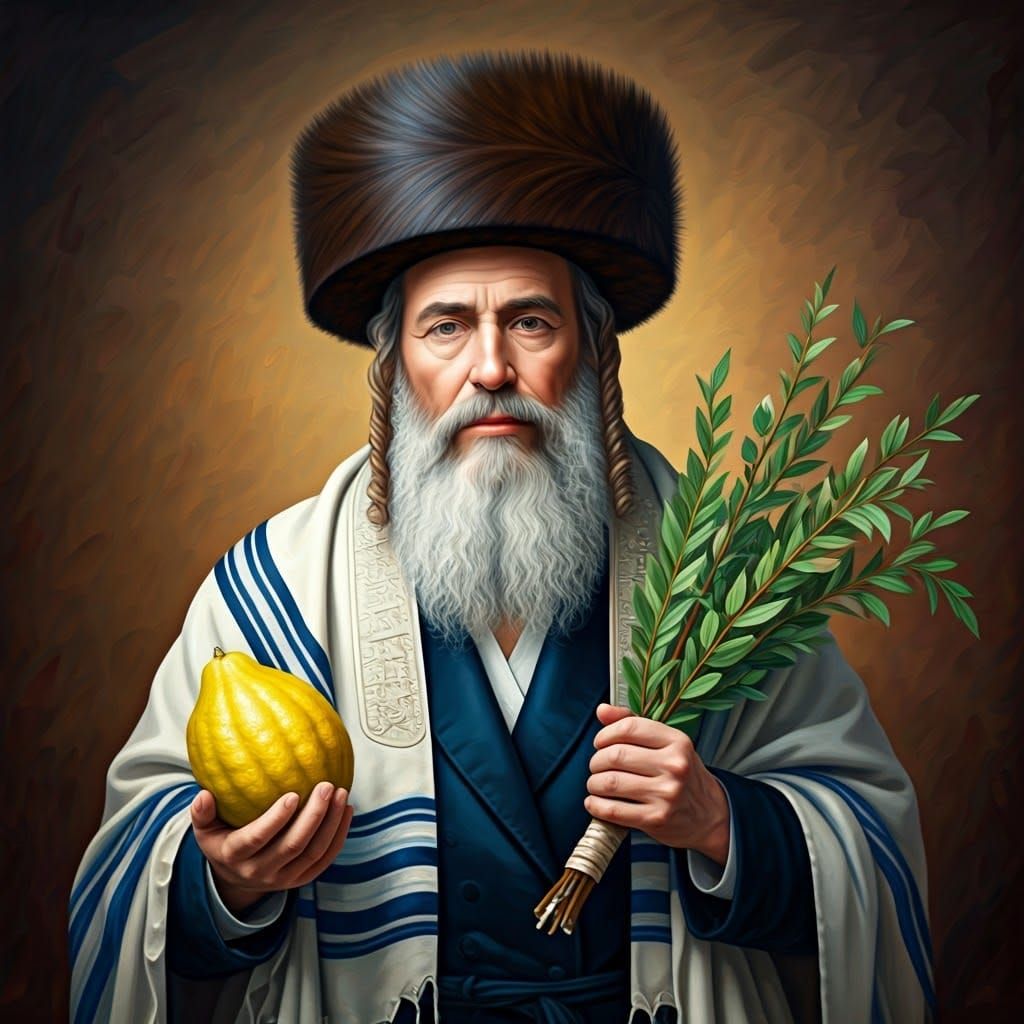 Hasidic Jew with Tallit and Etrog