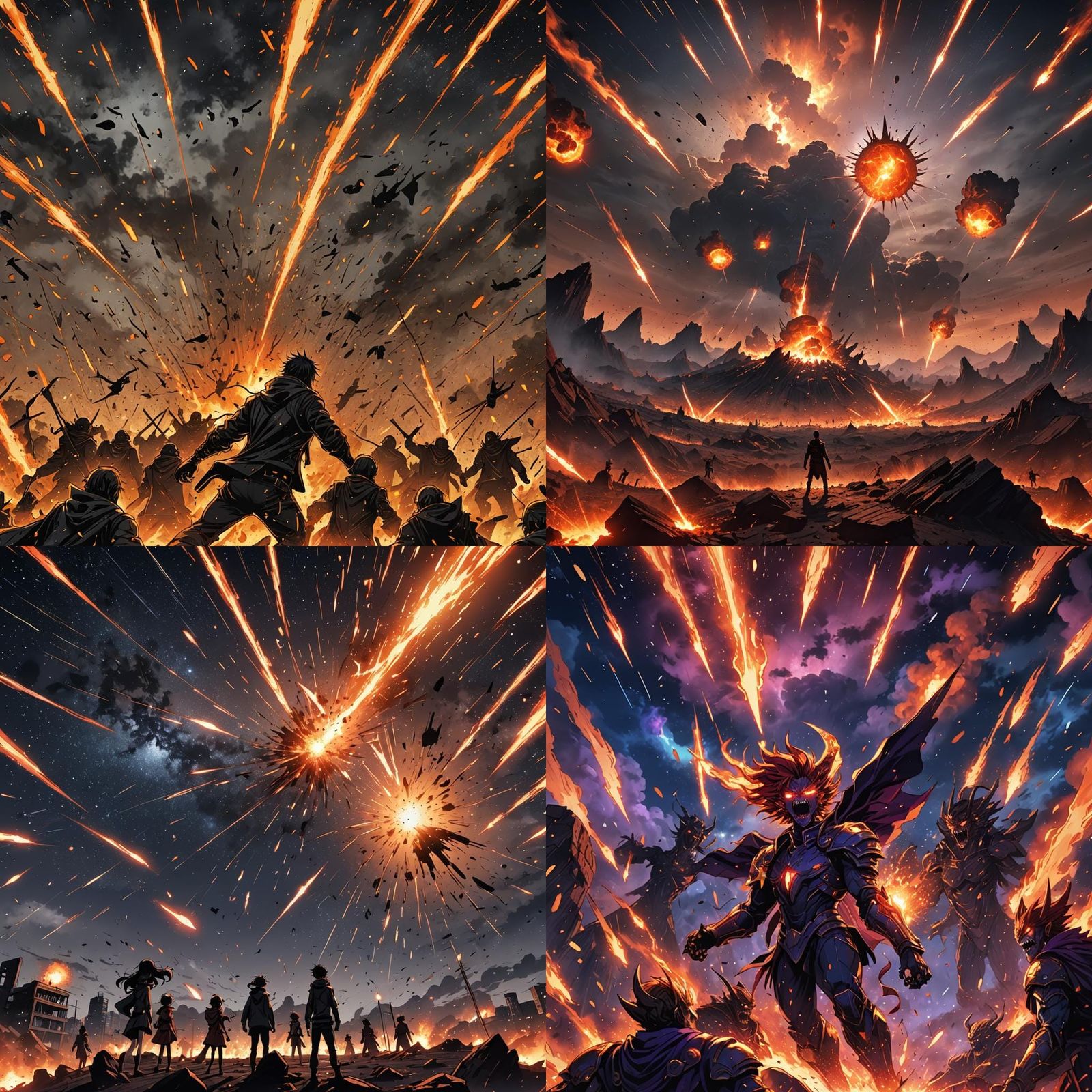 Demonic Meteor Shower in Anime Style