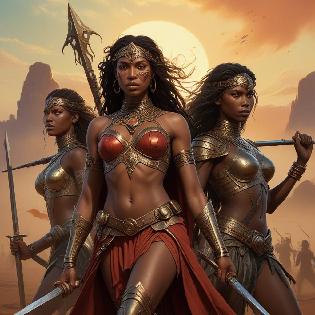 Ebony Warriors Clash in Ancient Tribal Ritual Battle Scene