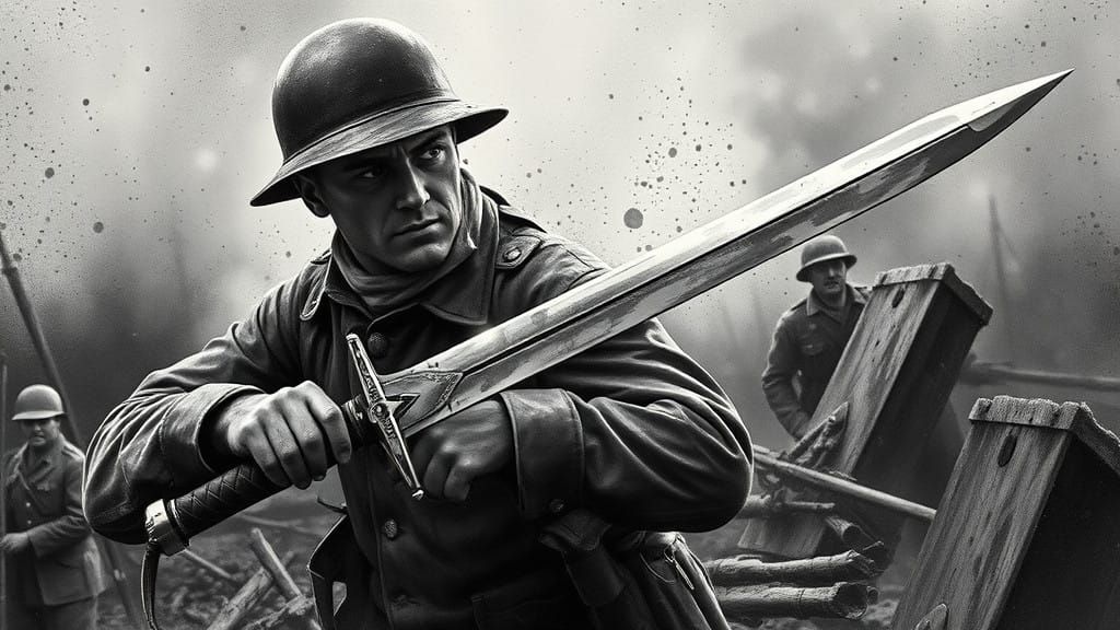 Silver point style. Old Style Comic book. WW1 1918 American ...