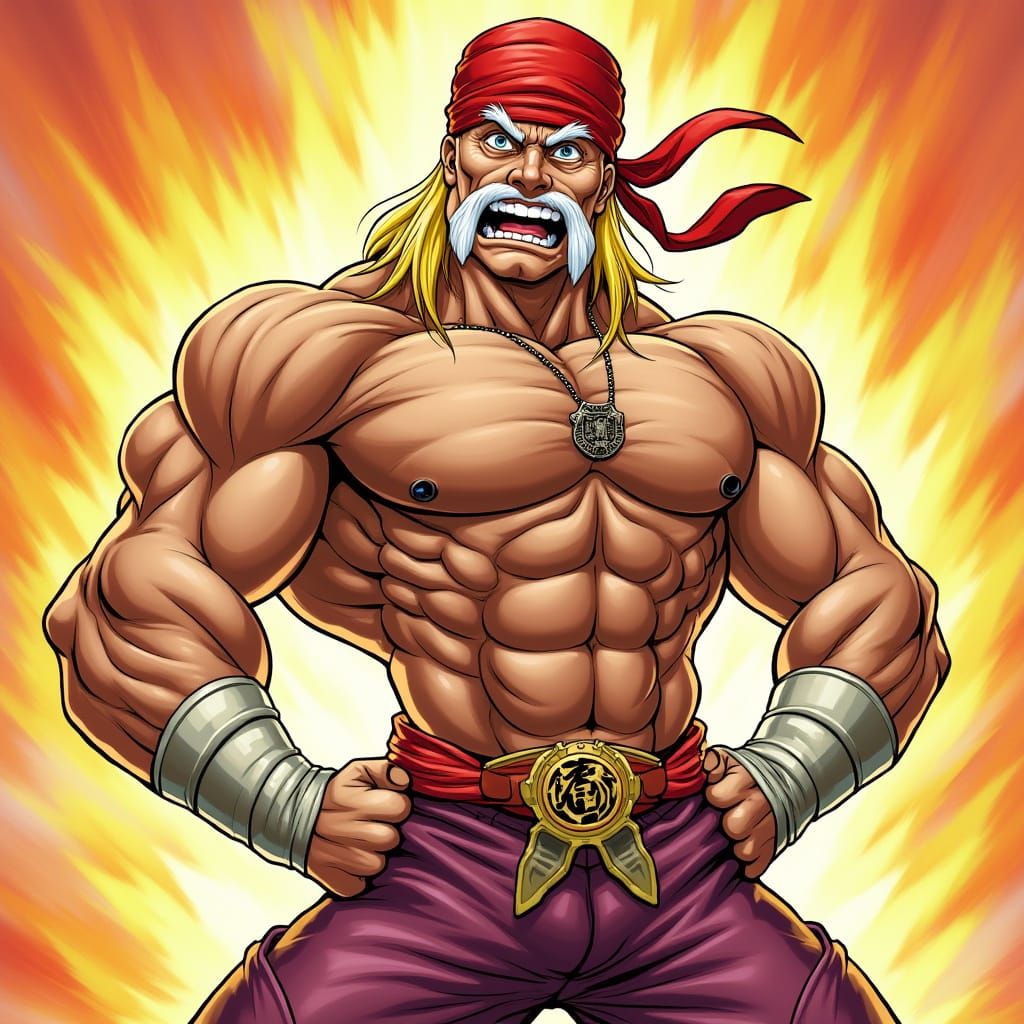Hulk Hogan in Dragonball Z Anime Style