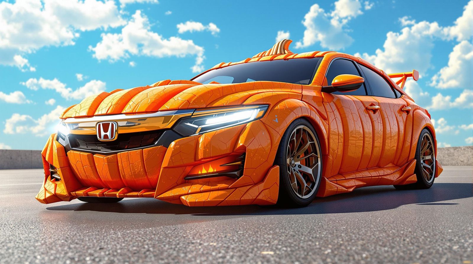 Honda Accord Pumpkin Car Under Sunny Skies