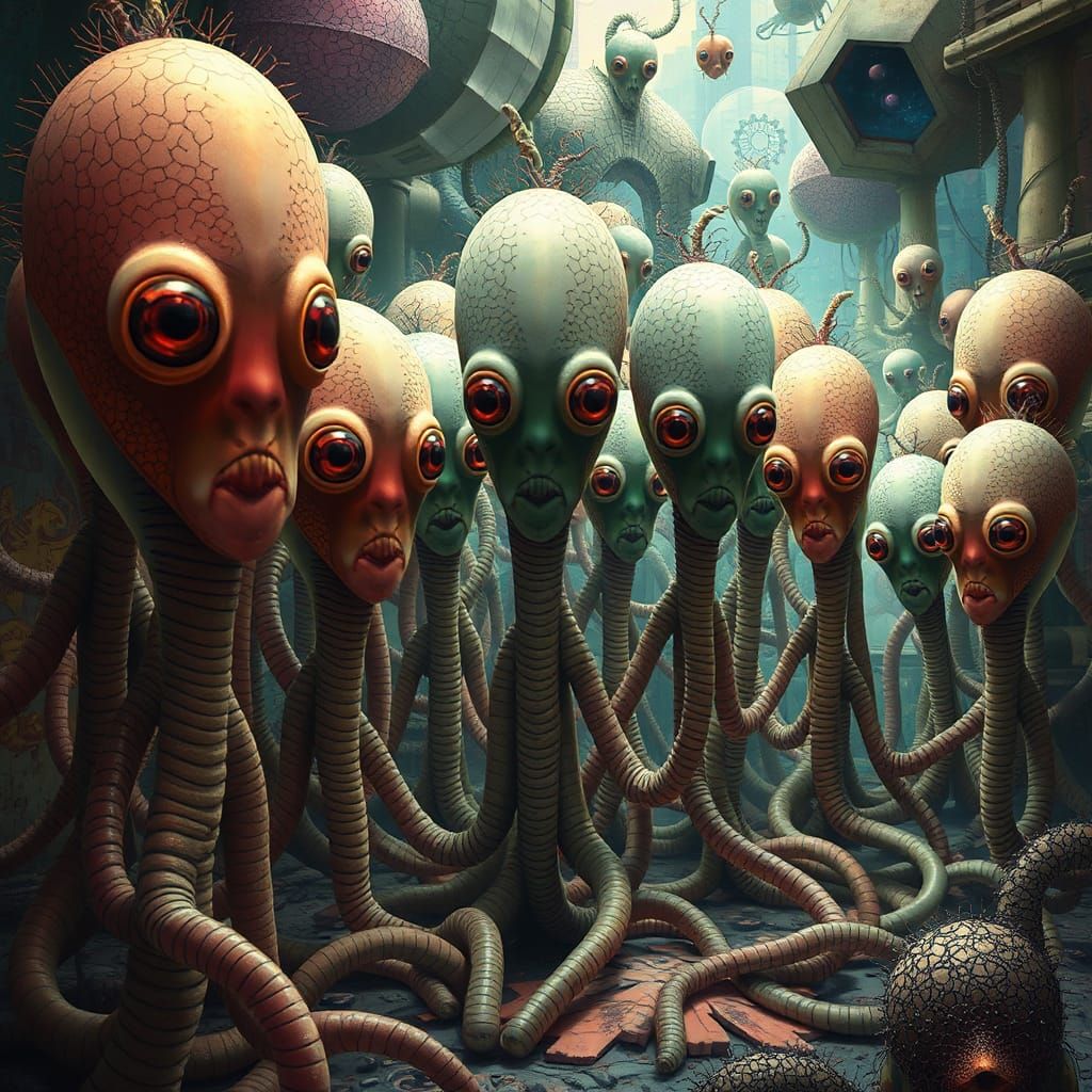 Phytoplankton Beings in Surreal Geometric World