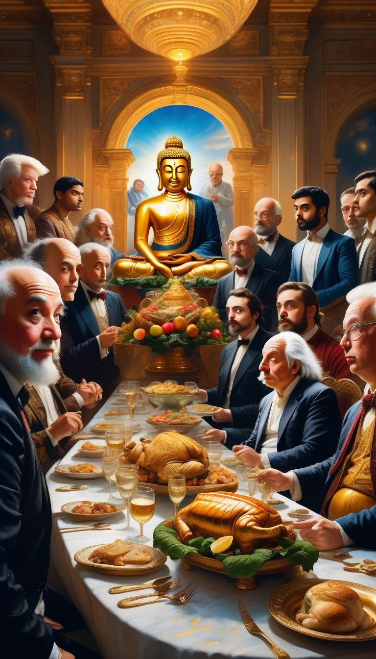 Grand Feast in Baroque-Inspired Photorealism with World Lead...