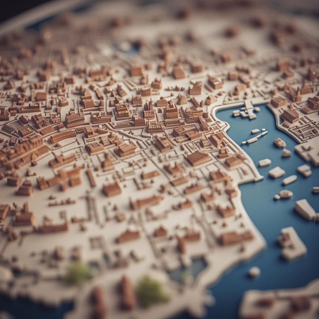 Stylized Mosaic Map of Ancient Rome