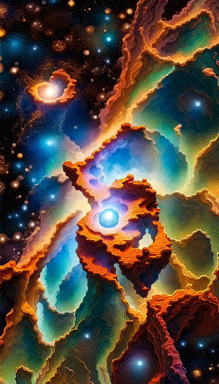 Biologically Reflective Stellar Formation: Digital Illustrat...