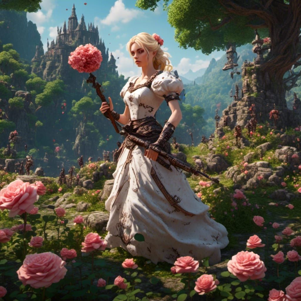 Pixel Art Princess with Dragon Companion