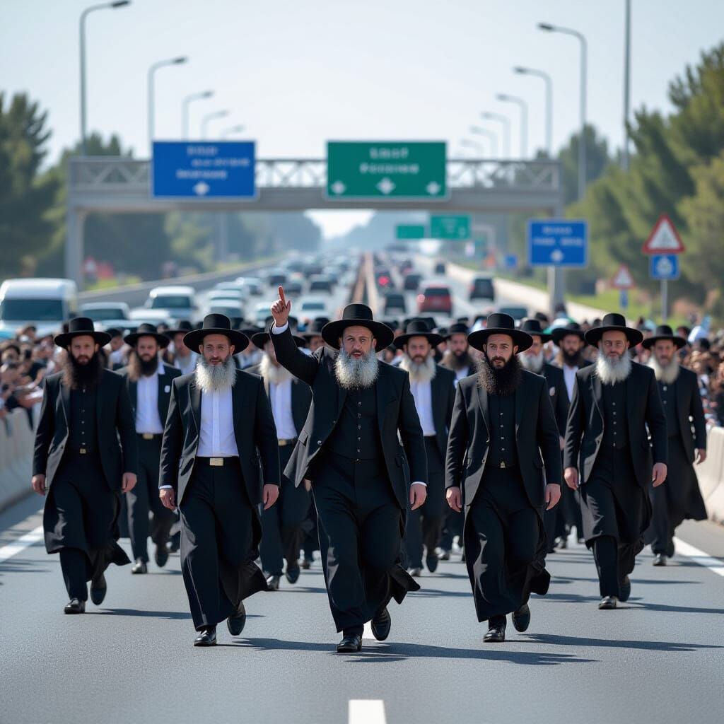 Haredi Protestors Block Highway 6 in Chaotic Scene