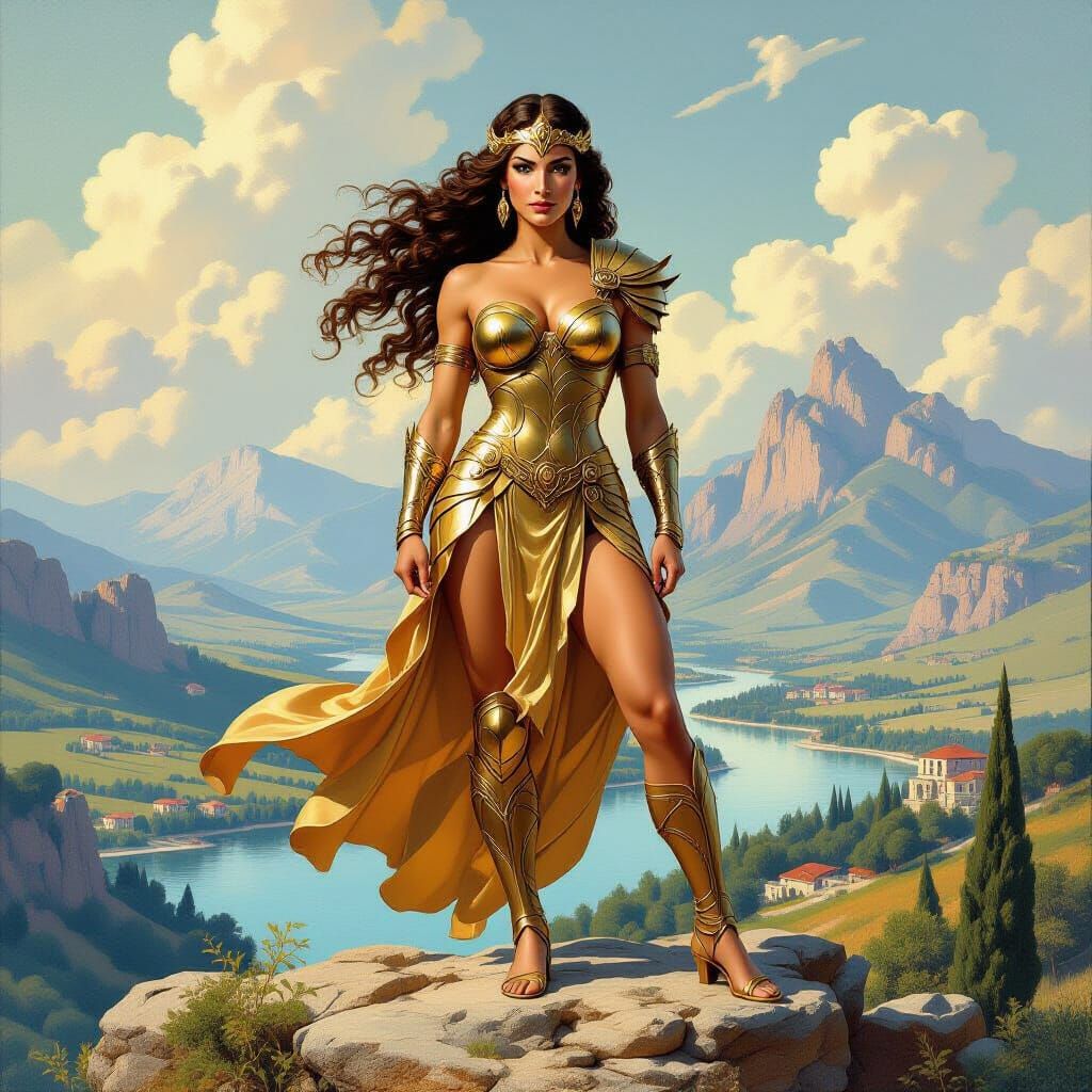 Greek Goddess on Mount Olympus in Mythic Style