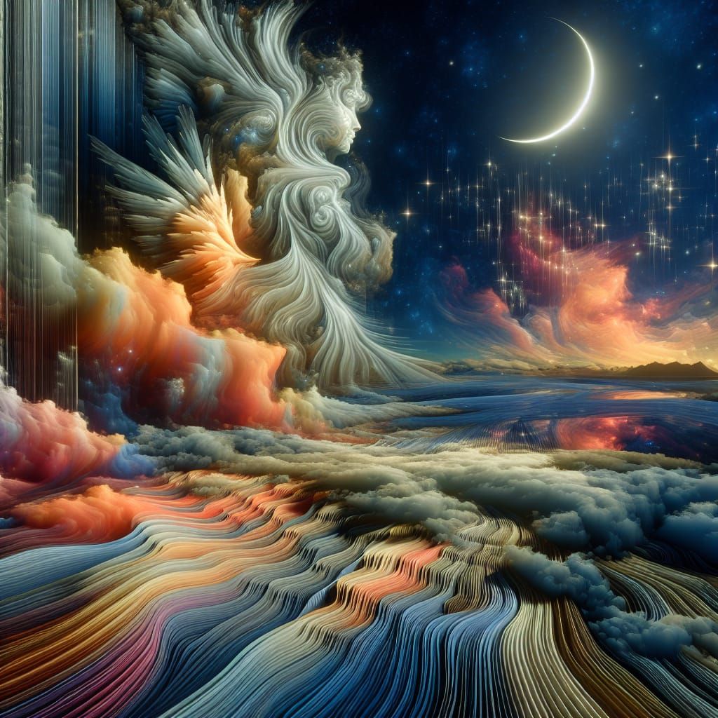 Surreal Dreamscape with Volumetric Lighting