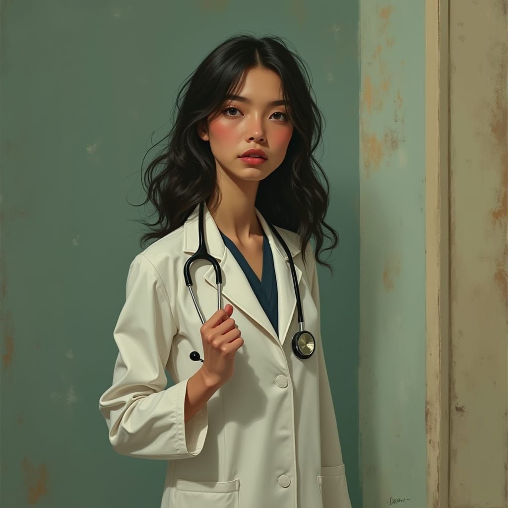 Melancholic Doctor with Longing Expression