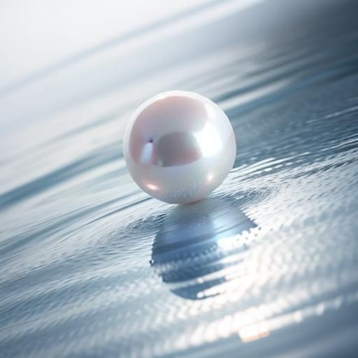 Macro Pearl on Marble: Photorealistic Digital Art