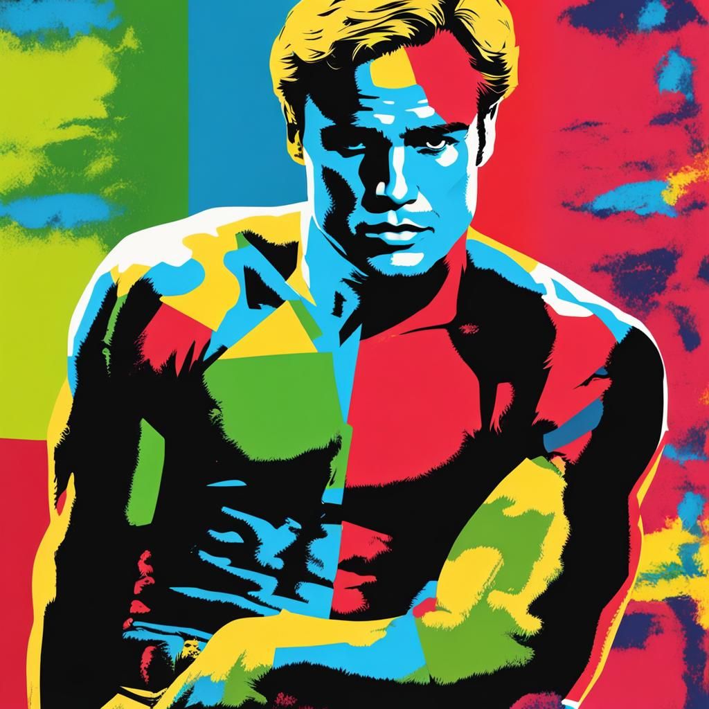 Marlon Brando Pop Art Portrait in Warhol Style