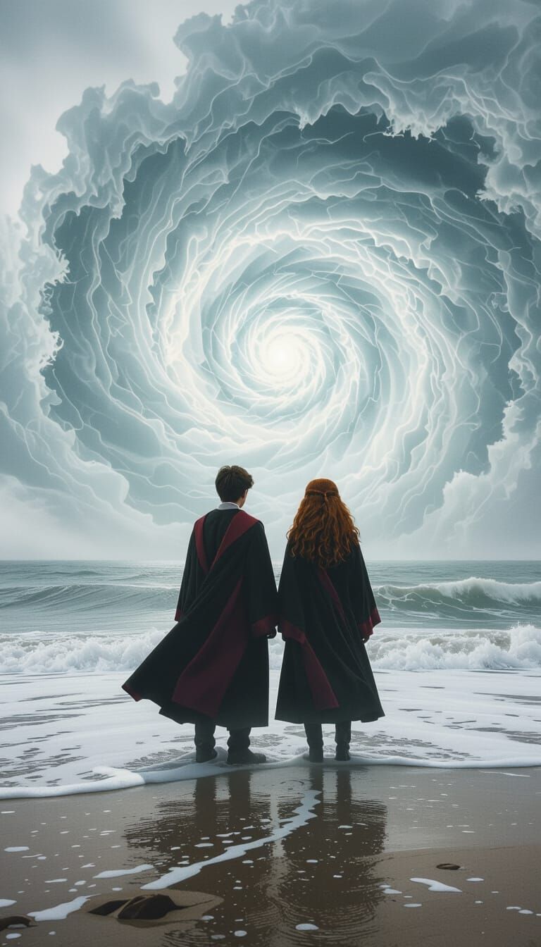Harry Potter and Ginny at the Ocean's Edge