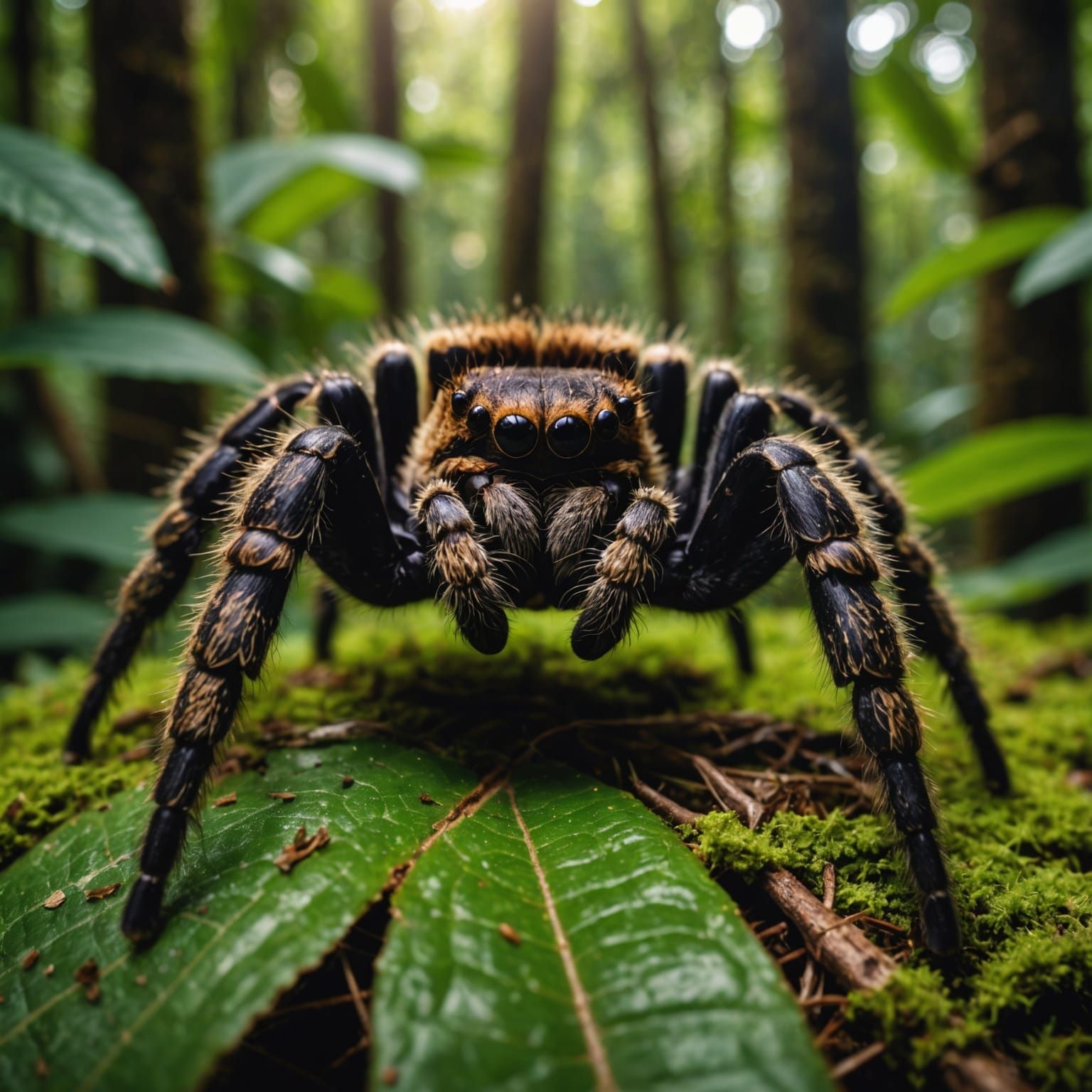 Tarantula in Jungle: Macro Photography