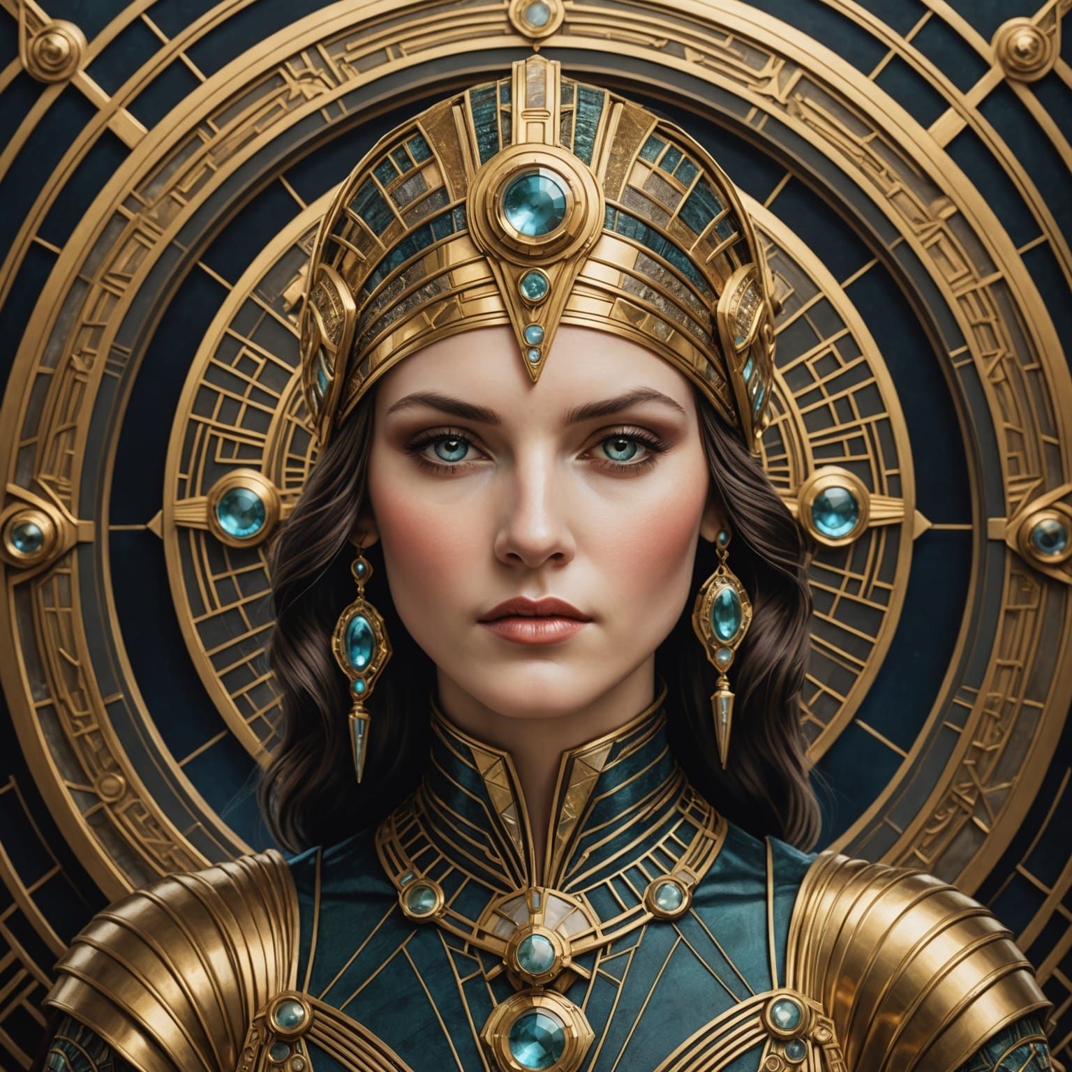 Art Deco Mystic Technomancer Portrait in Digital Art