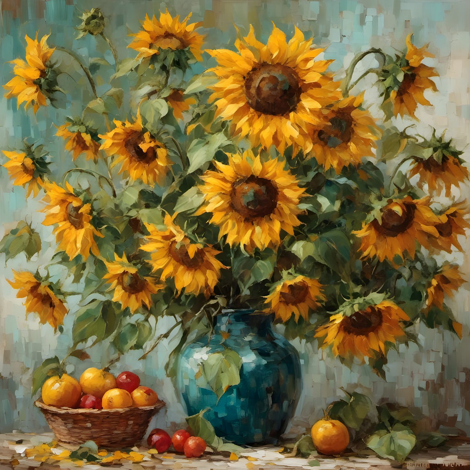 Radiant Sunflower Oil Painting