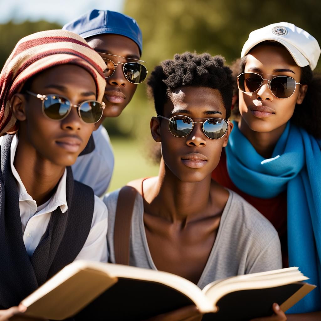 Students Reading Outdoors: Professional Portrait Photography
