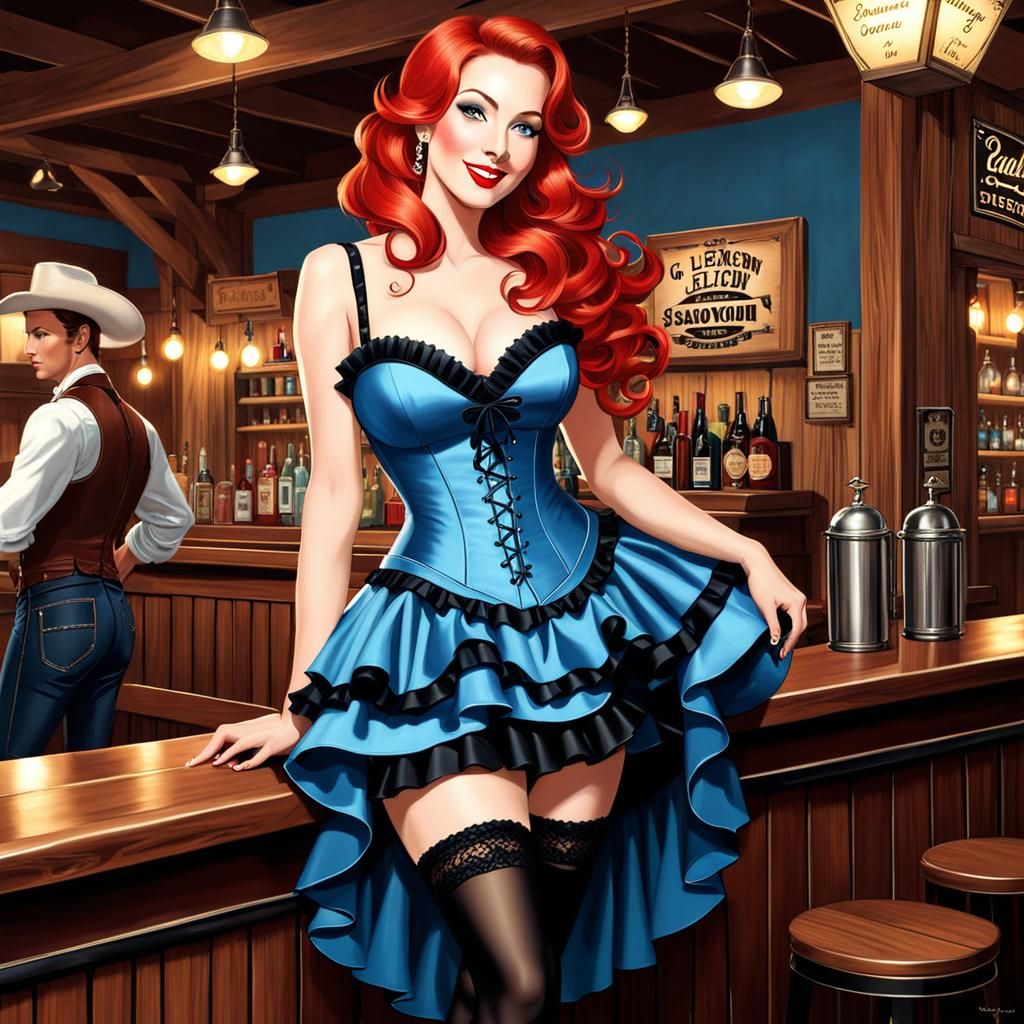 Vintage Pin-Up Girl in Gil Elvgren Style