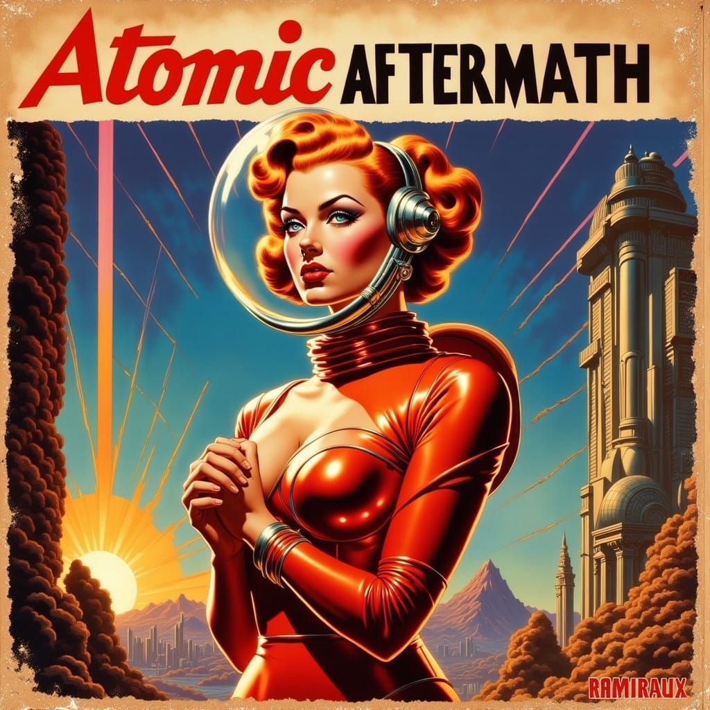 Retro-Futuristic Pin-Up in a Moody Dungeon