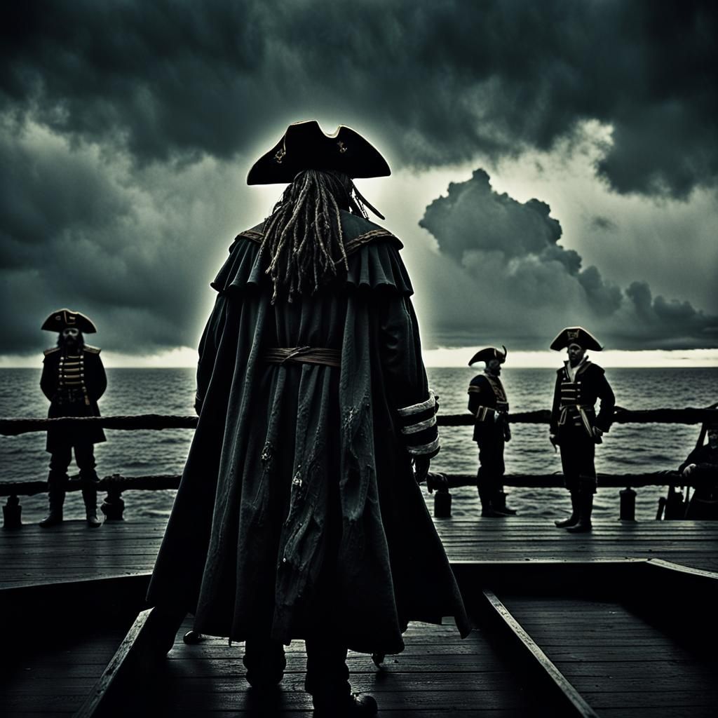Pirate Captain Faces Mutiny in Cinematic Lighting