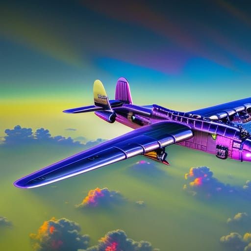 Memphis Belle: Luminous Oil Painting of Flying Fortress