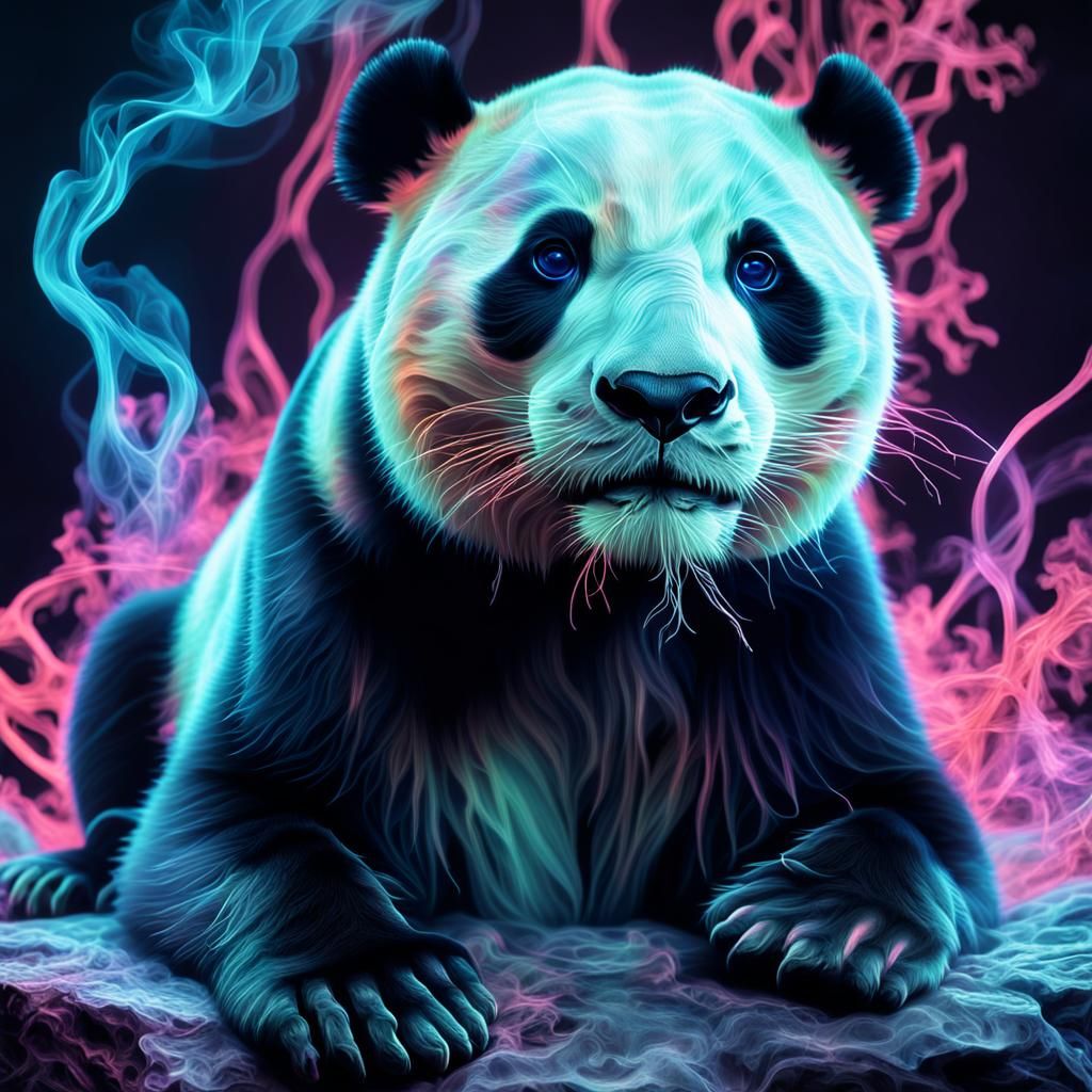 Neon Panther X-Ray on Hand: Digital Painting