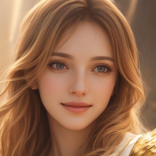 Smiling Angel Portrait in Golden Light