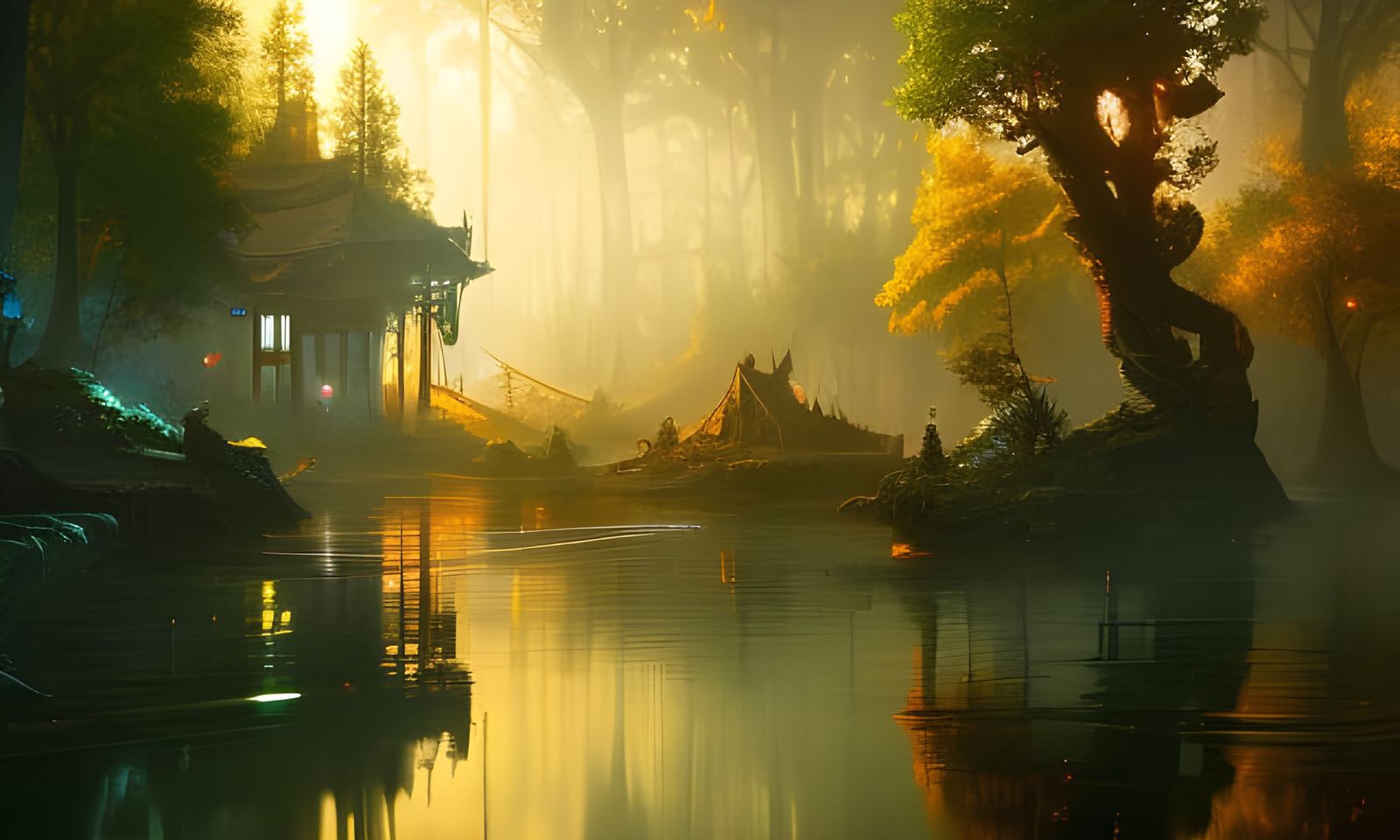 Fantastical Treehouse City: Digital Matte Painting