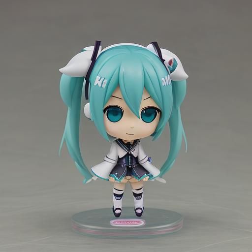 Miku Bobblehead in Anime Key Visual Style