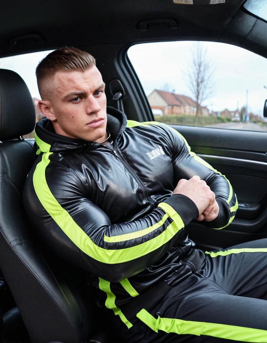 Lithuanian Teen Bodybuilder in Shiny Tracksuit