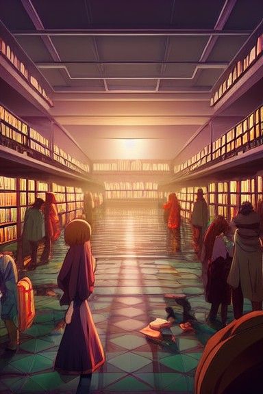 Anime Library: Detailed Matte Painting in Anime Style
