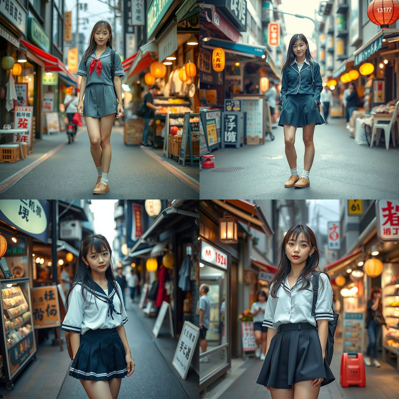 Japanese Student in Fashionable Street Market