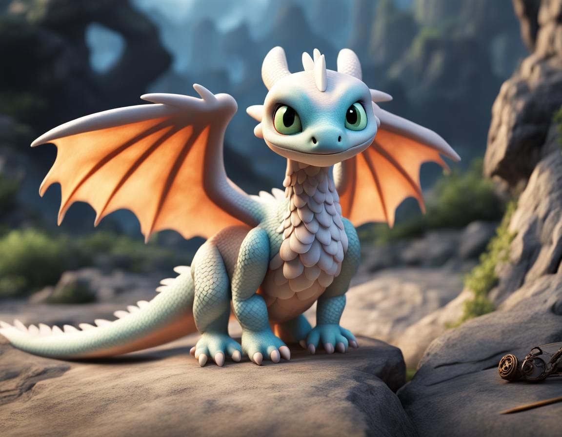 Pastel Phoenix Dragon with Realistic Wings