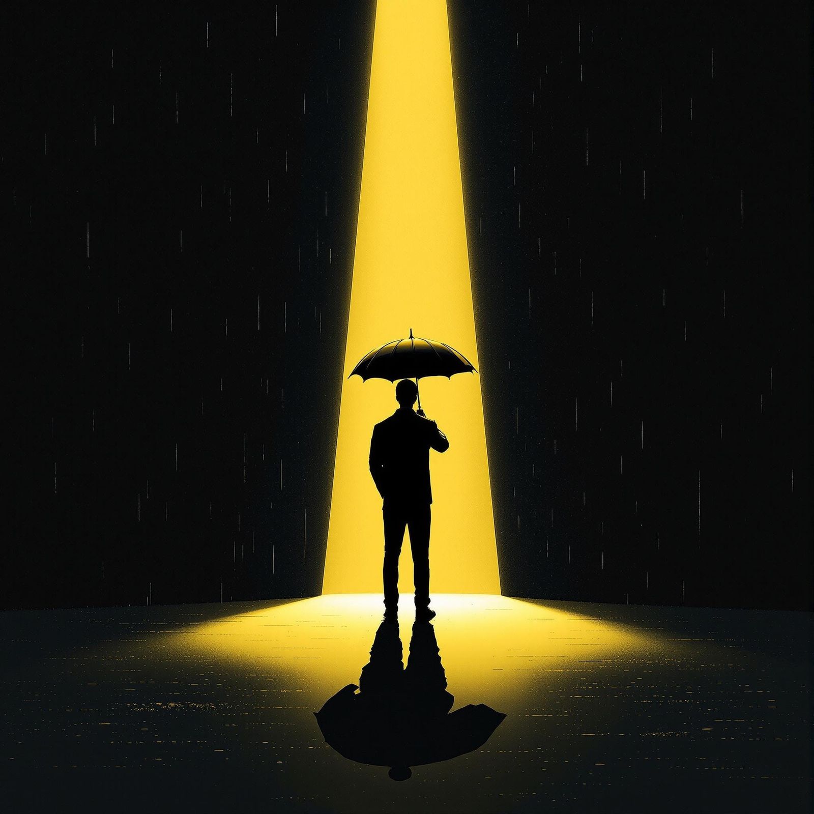 Minimalist Album Cover: Man in Light and Shadow