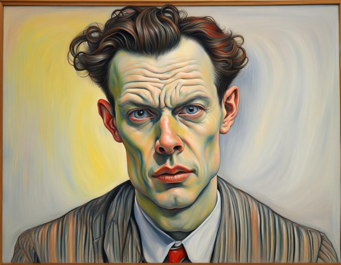 Intense Man Portrait in Expressionist Style