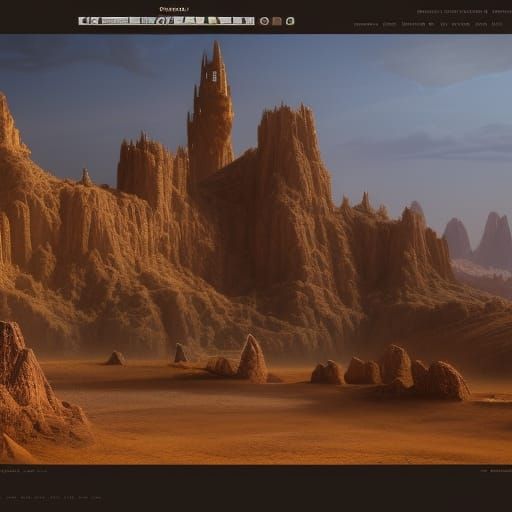 Fantastical Desert Castle in Detailed Matte Painting
