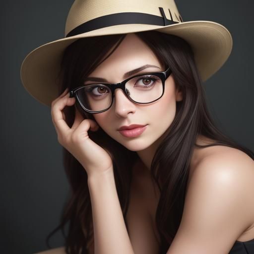 Brunette in Fedora: Professional Color Portrait