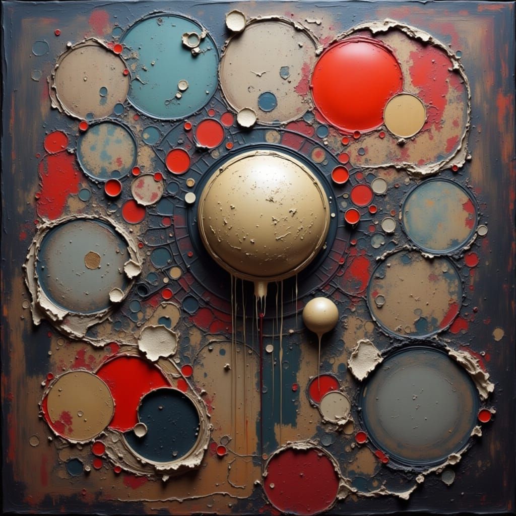 Abstract Crimson Crown with Rich Textures